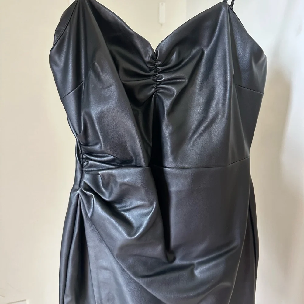 Zara Black Leather Dress - Picture 3 of 4